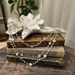 Elegant Lia Sophia Silver and Clear Beaded Necklace